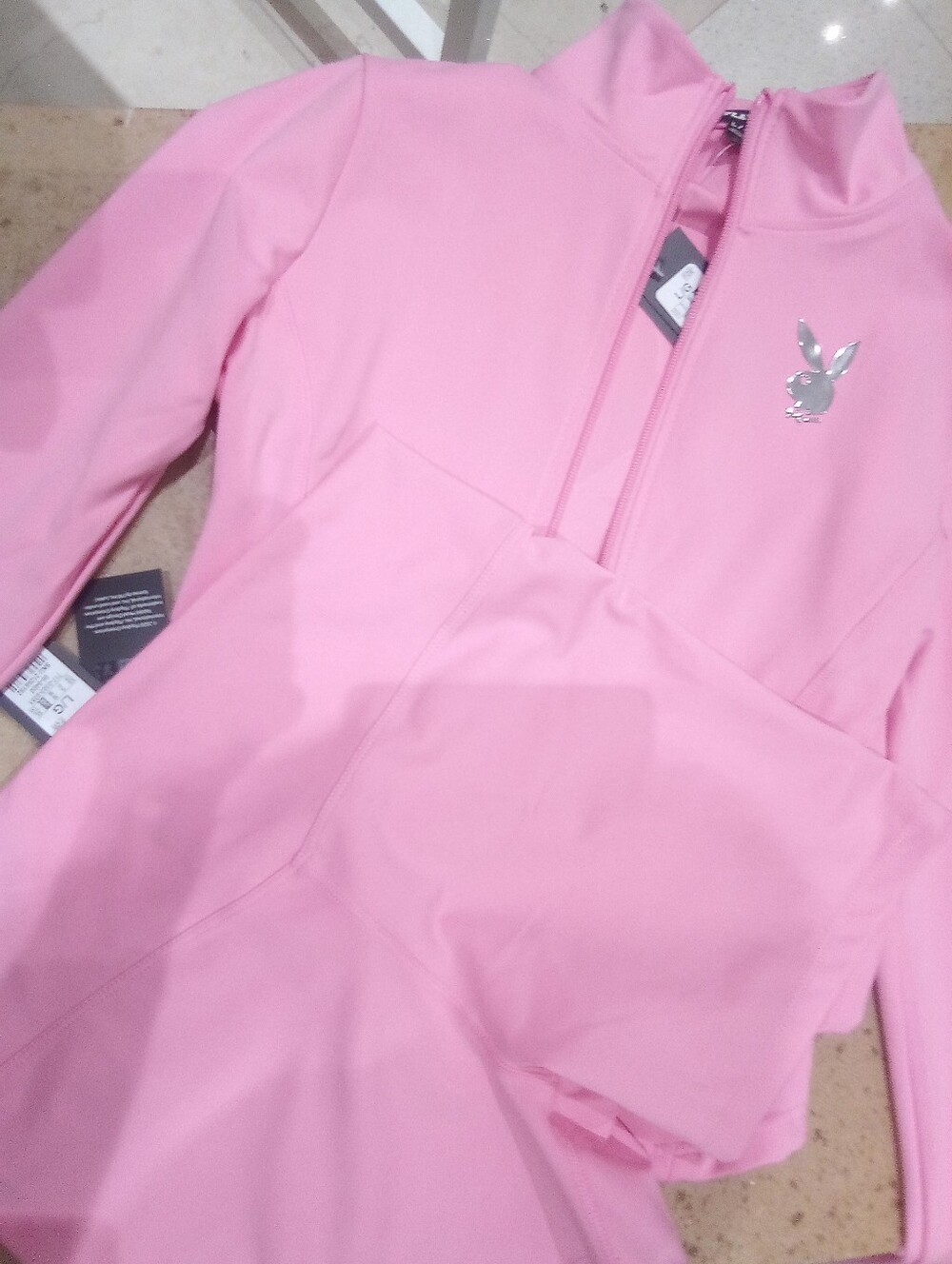 Playboy Pretty Pink Spandex Jacket & Shorts Bundle